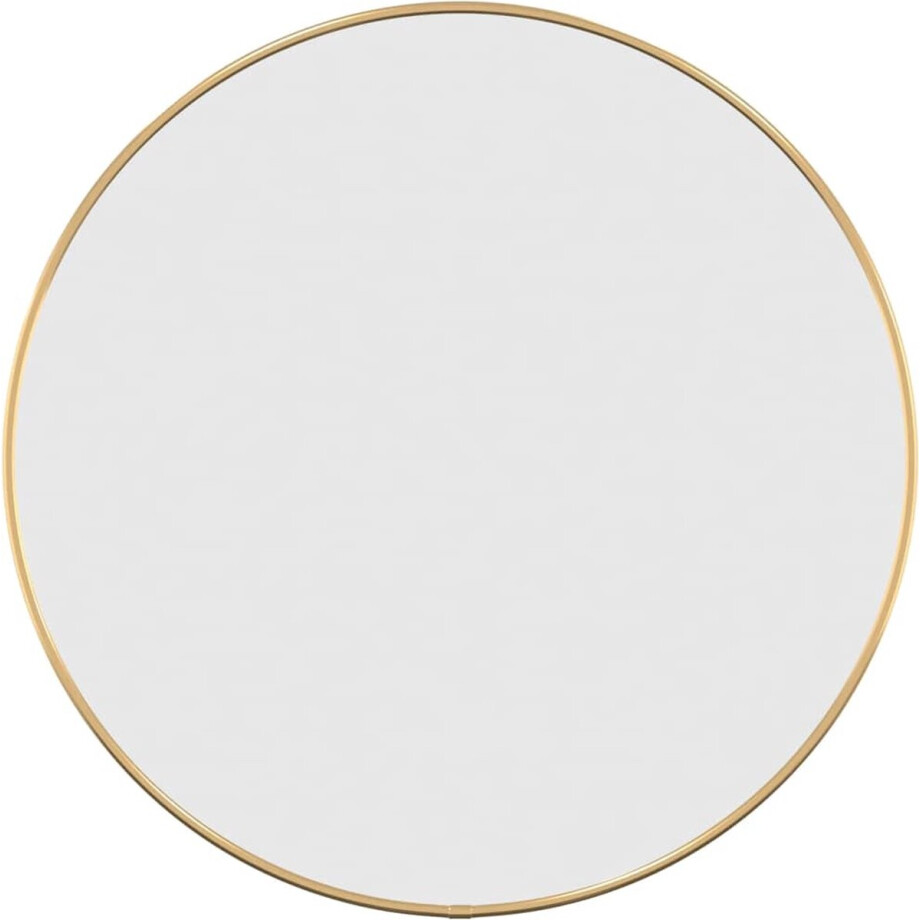 vidaXL - Wandspiegel - rond - Ø50 - cm - goudkleurig afbeelding 1
