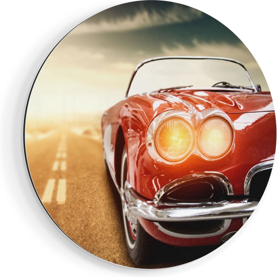 Artaza Dibond Muurcirkel Oude Rode Auto - Retro - Ø 50 cm - Klein - Wandcirkel - Rond Schilderij - Voor Binnen en Buiten Artaza Dibond Muurcirkel Oude Rode Auto - Retro - Ø 50 cm - Klein - Wandcirkel - Rond Schilderij - Voor Binnen en Buiten afbeelding 1