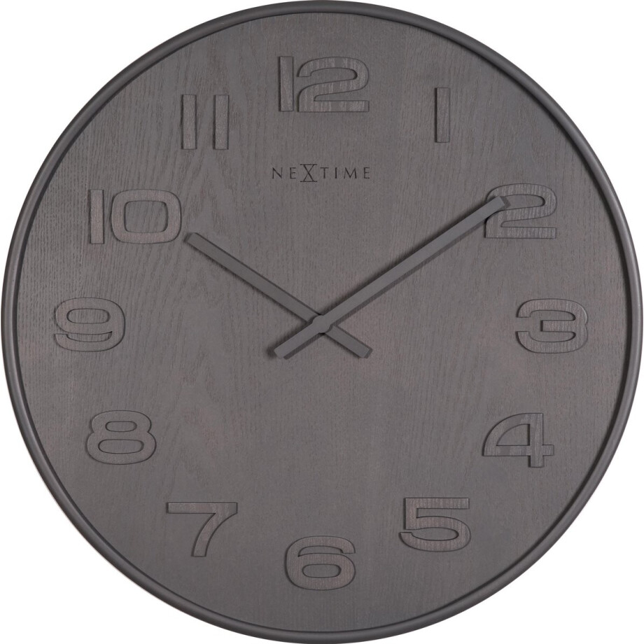 NeXtime Wood Wood Medium - Klok - Rond - Hout - Ø 35,5 cm - Grijs NeXtime Wood Wood Medium - Klok - Rond - Hout - Ø 35,5 cm - Grijs afbeelding 1
