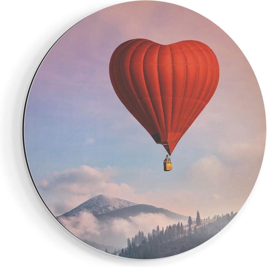 Artaza Dibond Muurcirkel Luchtballon in de Vorm van een Hart - Ø 90 cm - Groot - Wandcirkel - Rond Schilderij - Voor Binnen en Buiten Artaza Dibond Muurcirkel Luchtballon in de Vorm van een Hart - Ø 90 cm - Groot - Wandcirkel - Rond Schilderij - Voor Binnen en Buiten afbeelding 1