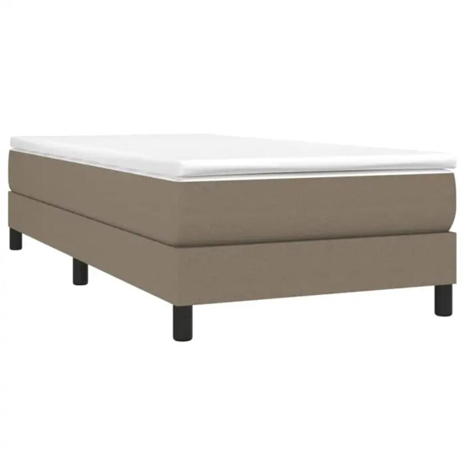 vidaXL - Boxspring - met - matras - stof - taupe - 80x200 - cm vidaXL - Boxspring - met - matras - stof - taupe - 80x200 - cm afbeelding 1