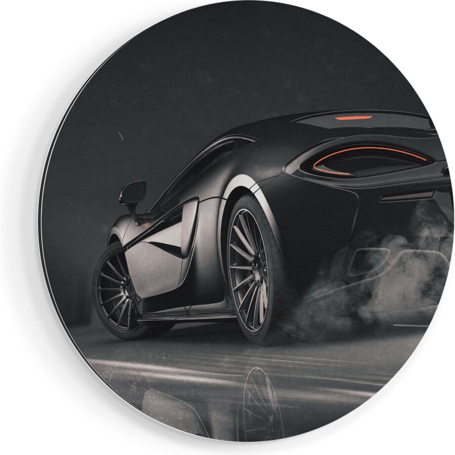 Artaza Dibond Muurcirkel Zwarte Sportwagen Auto Nabij Een Stad - Ø 70 cm - Wandcirkel - Rond Schilderij - Voor Binnen en Buiten Artaza Dibond Muurcirkel Zwarte Sportwagen Auto Nabij Een Stad - Ø 70 cm - Wandcirkel - Rond Schilderij - Voor Binnen en Buiten afbeelding 1