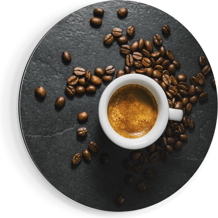 Artaza Dibond Muurcirkel Kopje Koffie Met Koffiebonen - Ø 40 cm - Klein - Wandcirkel - Rond Schilderij - Voor Binnen en Buiten Artaza Dibond Muurcirkel Kopje Koffie Met Koffiebonen - Ø 40 cm - Klein - Wandcirkel - Rond Schilderij - Voor Binnen en Buiten afbeelding 1