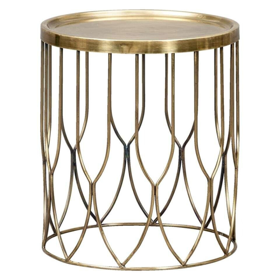 Leen Bakker - Bijzettafel Verdi - Messingkleur - 40xØ35 Cm - Metaal - Goudkleurig afbeelding 1