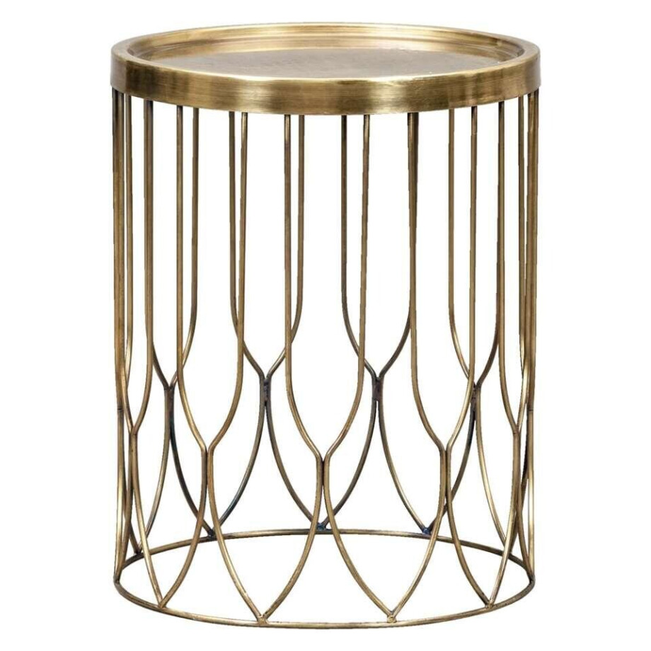 Leen Bakker - Bijzettafel Verdi - Messingkleur - 50xØ40 Cm - Metaal - Goudkleurig afbeelding 1