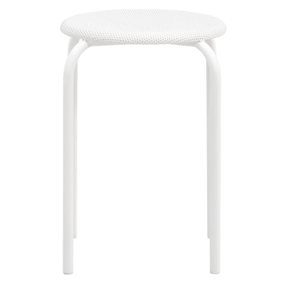 Leen Bakker - Kruk Lot - 45xØ29,5 Cm - Metaal - Wit Leen Bakker - Kruk Lot - 45xØ29,5 Cm - Metaal - Wit afbeelding 1