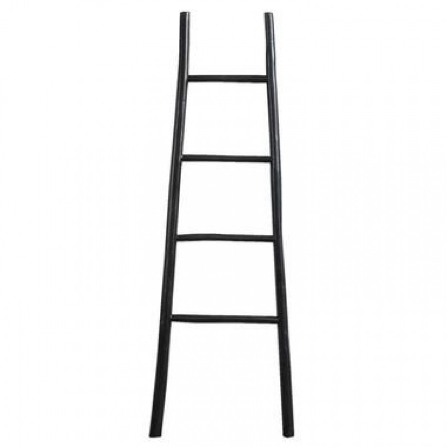 Decoratieve ladder Roel - zwart - 160x55x5 cm - Leen Bakker afbeelding 1
