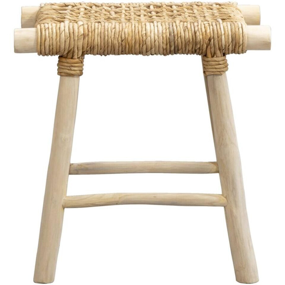 Leen Bakker - Kruk Cita - Naturel - 44x30x45 Cm - Hout - Beige Leen Bakker - Kruk Cita - Naturel - 44x30x45 Cm - Hout - Beige afbeelding 1