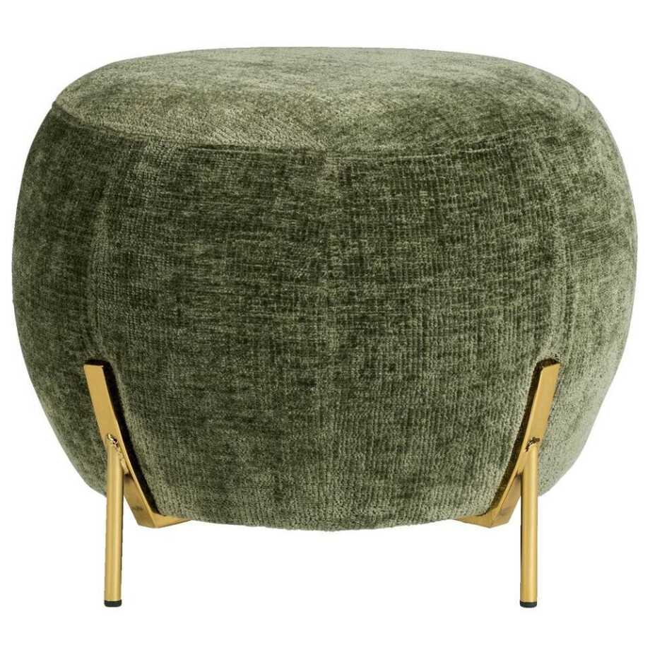 Leen Bakker - Poef Rosaly - Ø45x35 Cm - Stof - Groen Leen Bakker - Poef Rosaly - Ø45x35 Cm - Stof - Groen afbeelding 1