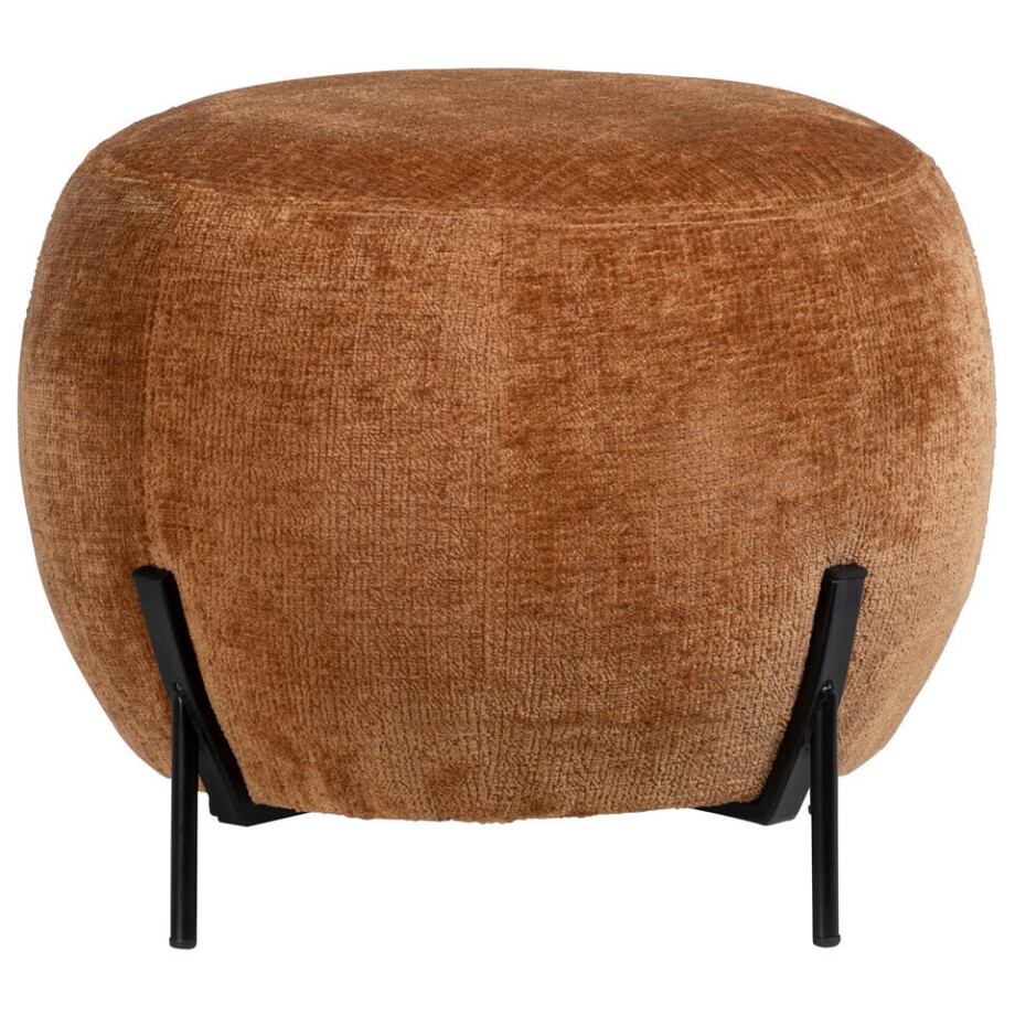 Leen Bakker - Poef Rosaly - Ø45x35 Cm - Stof - Bruin Leen Bakker - Poef Rosaly - Ø45x35 Cm - Stof - Bruin afbeelding 1