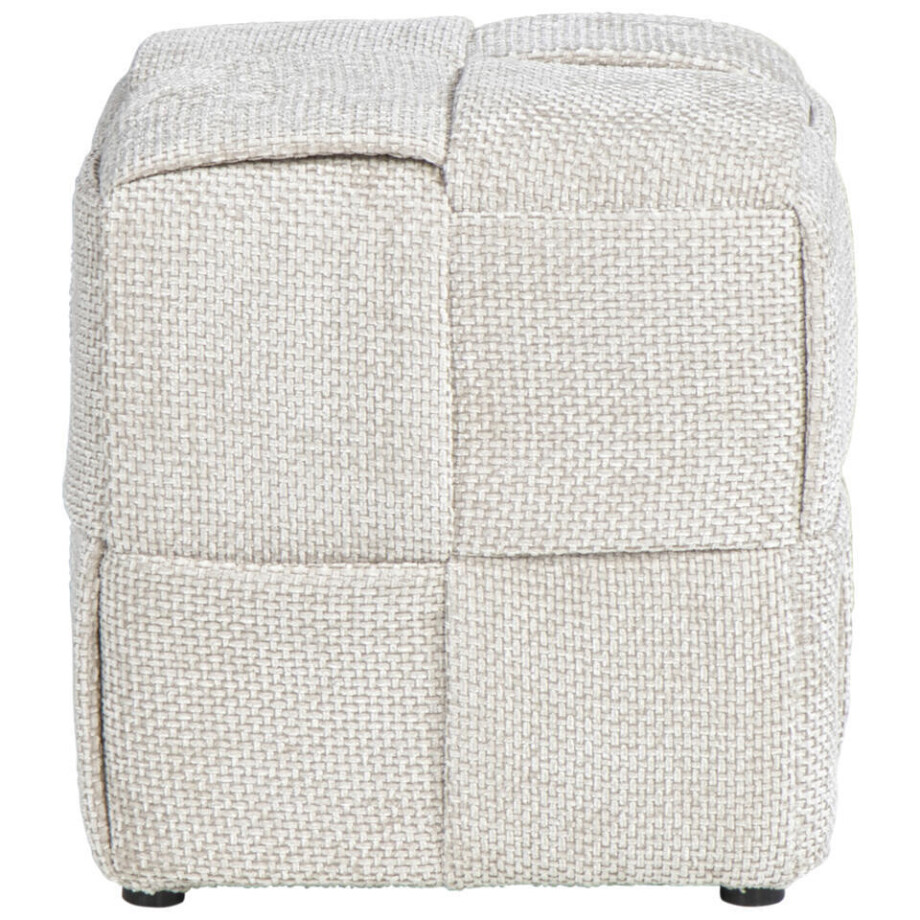 Leen Bakker - Poef Granada - Zand - 40x37x37 Cm - Stof - Beige#Crème Leen Bakker - Poef Granada - Zand - 40x37x37 Cm - Stof - Beige#Crème afbeelding 1