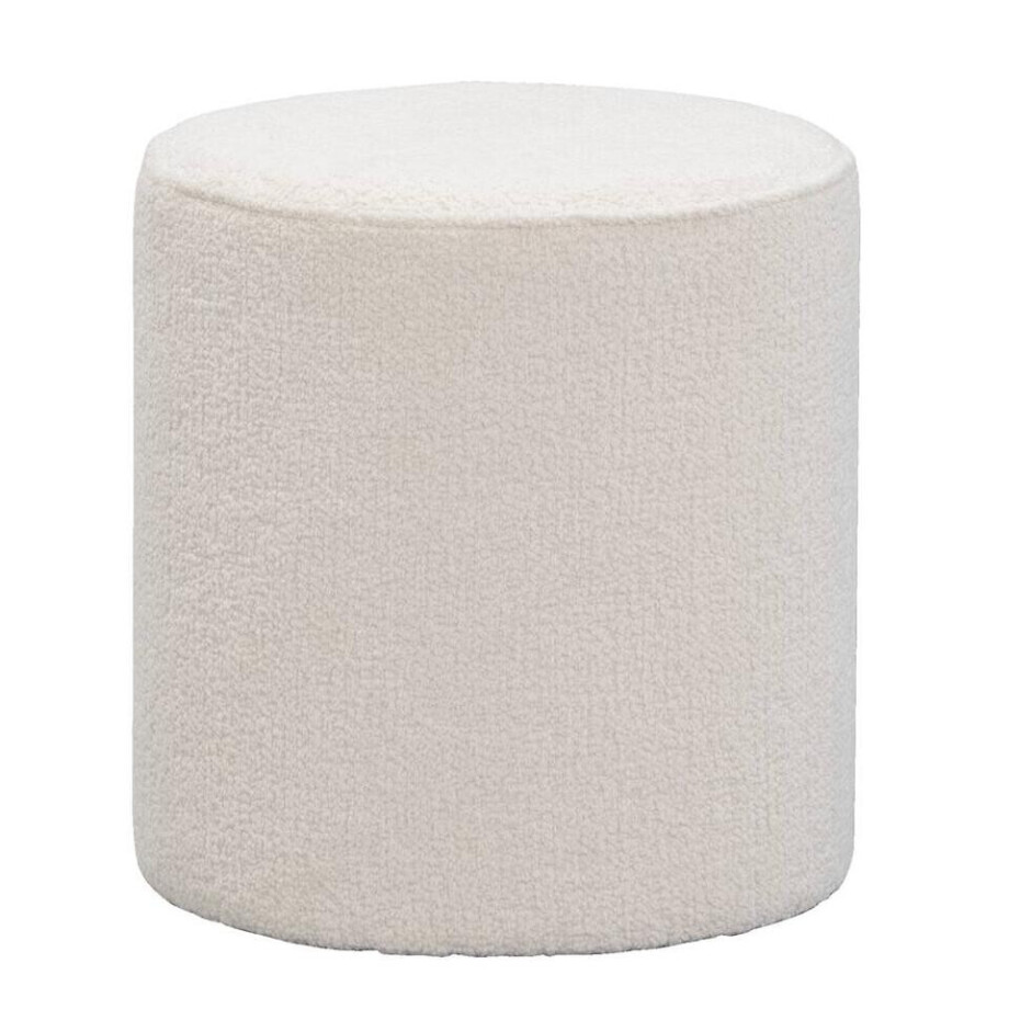 Leen Bakker - Hocker Wenen - 40xØ37 Cm - Stof - Crème afbeelding 1