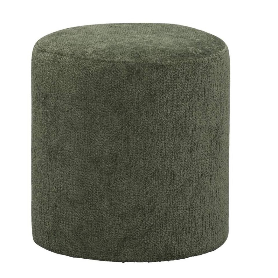Leen Bakker - Hocker Wenen - 40xØ37 Cm - Stof - Groen afbeelding 1
