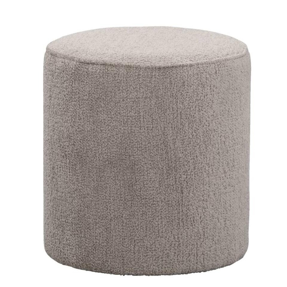 Leen Bakker - Hocker Wenen - 40xØ37 Cm - Stof - Taupe afbeelding 1