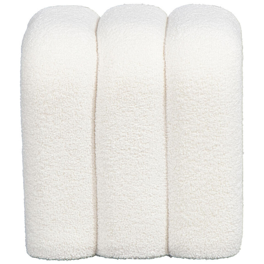 15% korting - Leen Bakker - Poef Alfaro - 45x38x41 Cm - Teddy - Wit afbeelding 1