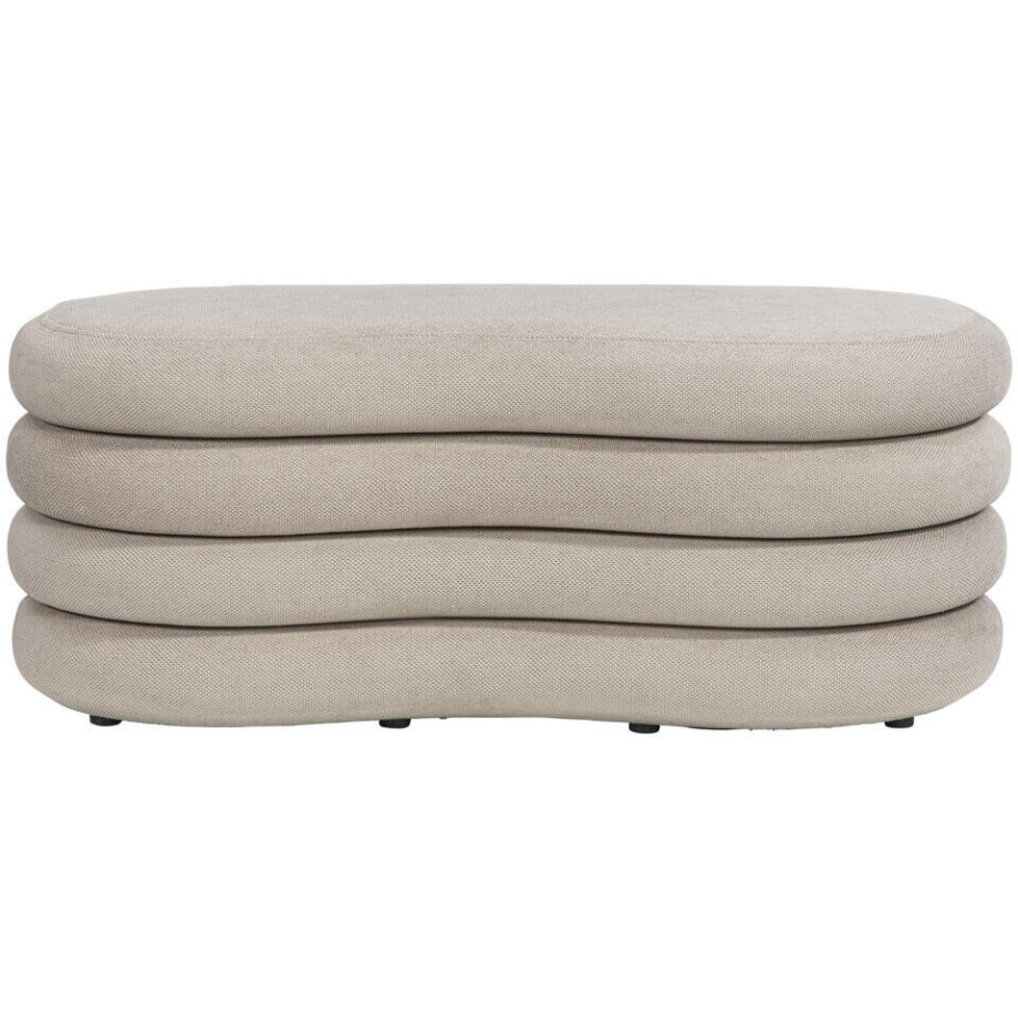 Leen Bakker - Poef Fitero - 41x106x43 Cm - Stof - Beige Leen Bakker - Poef Fitero - 41x106x43 Cm - Stof - Beige afbeelding 1