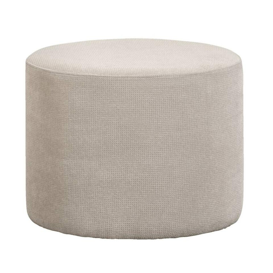 Leen Bakker - Hocker Rondo - Zand - 42,8x56x56 Cm - Stof - Beige afbeelding 1