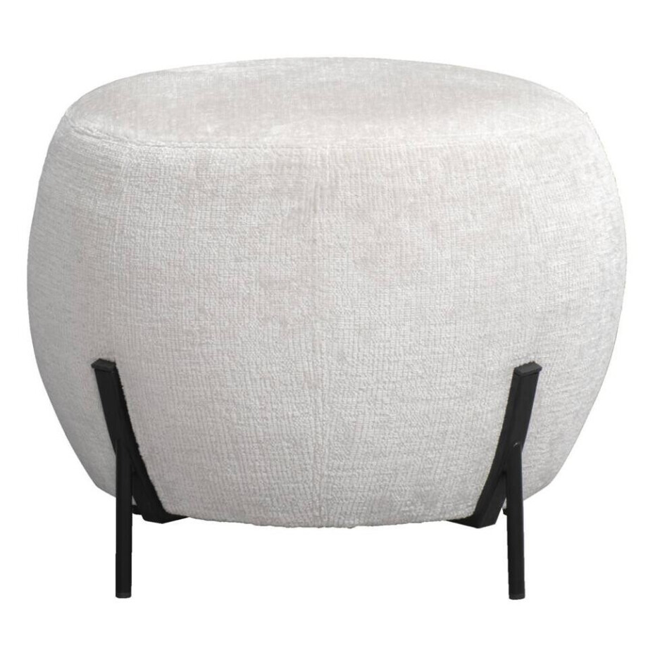 Leen Bakker - Poef Rosaly - Ø45x35 Cm - Stof - Beige afbeelding 1