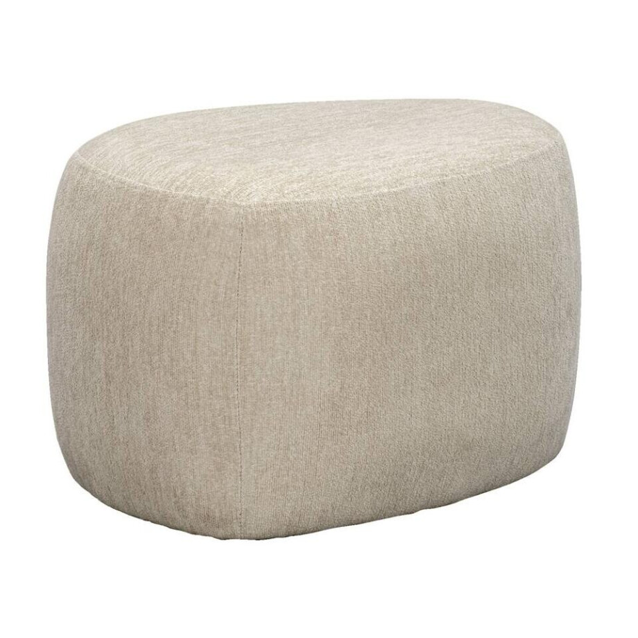 Leen Bakker - Poef Kacy - 38x60x48 Cm - Stof - Beige Leen Bakker - Poef Kacy - 38x60x48 Cm - Stof - Beige afbeelding 1