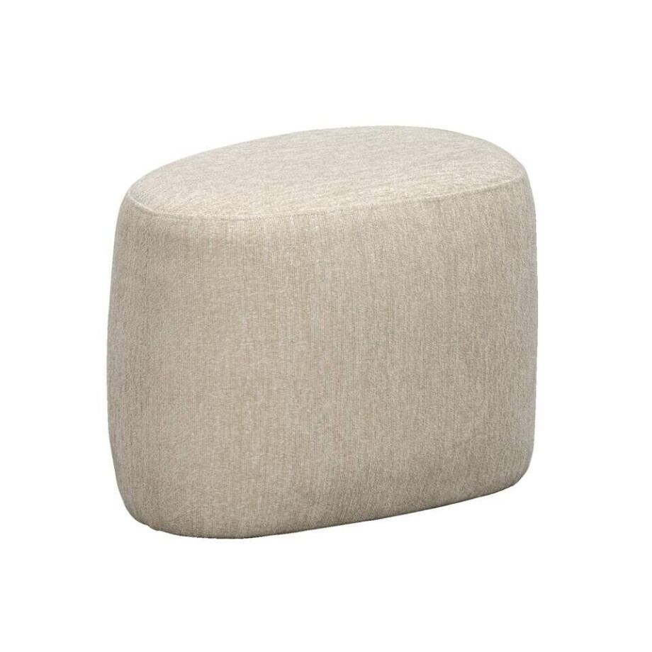 Leen Bakker - Poef Kacy - 38x55x40 Cm - Stof - Beige afbeelding 1