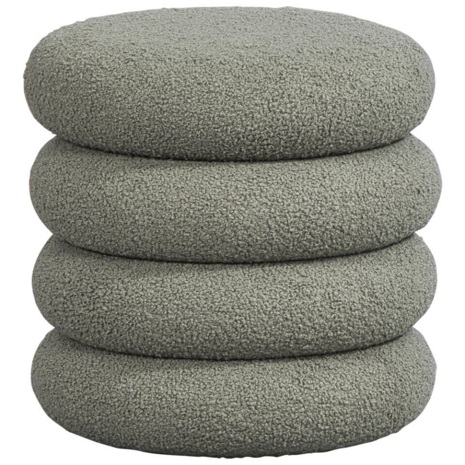 Leen Bakker - Poef Arnedo - 39xØ39 Cm - Stof - Groen Leen Bakker - Poef Arnedo - 39xØ39 Cm - Stof - Groen afbeelding 1