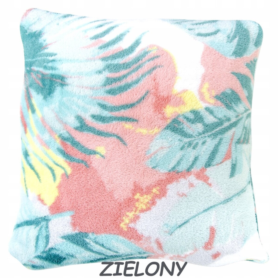 FLORETTO Sierkussenhoes 40x40 cm - Zacht Microvezel met Bladmotief afbeelding 1