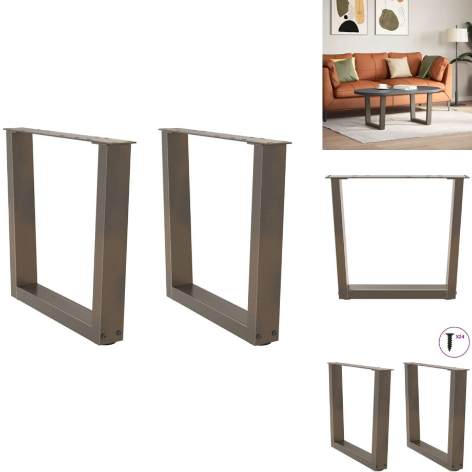 vidaXL Eettafel Poot - Eettafel Poten - Poot Voor Tafel - Metalen Eettafel Poot - Eettafelpoten 2 st V-vormig 50x(42-43,3) cm staal naturel vidaXL Eettafel Poot - Eettafel Poten - Poot Voor Tafel - Metalen Eettafel Poot - Eettafelpoten 2 st V-vormig 50x(42-43,3) cm staal naturel afbeelding 1
