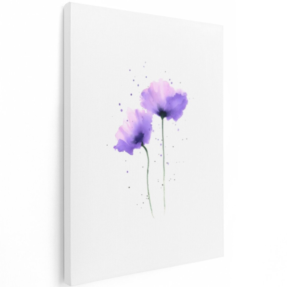 Artaza Canvas Schilderij Klaprozen - 90x120 cm - Wanddecoratie Bloemen - Muurdecoratie Aquarel - Decoratie Woonkamer - Paars Artaza Canvas Schilderij Klaprozen - 90x120 cm - Wanddecoratie Bloemen - Muurdecoratie Aquarel - Decoratie Woonkamer - Paars afbeelding 1