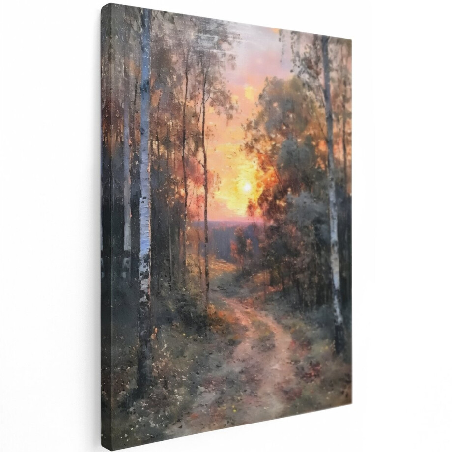 Artaza Canvas Schilderij Zonsondergang - 30x40 cm - Wanddecoratie Bospad - Muurdecoratie Herfst Landschap - Schilderijen Op Canvas Natuur Artaza Canvas Schilderij Zonsondergang - 30x40 cm - Wanddecoratie Bospad - Muurdecoratie Herfst Landschap - Schilderijen Op Canvas Natuur afbeelding 1