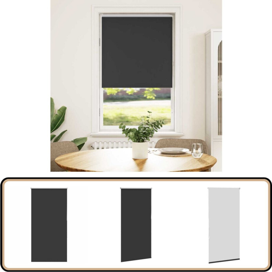 vidaXL Rolgordijn - 70x130 cm - Verduisterend - Zwart Rolgordijn - Verduisterend Gordijn - Zwarte Rolgoirdijnen - Kamer Decoratie - Woonkamer Gordijn afbeelding 1