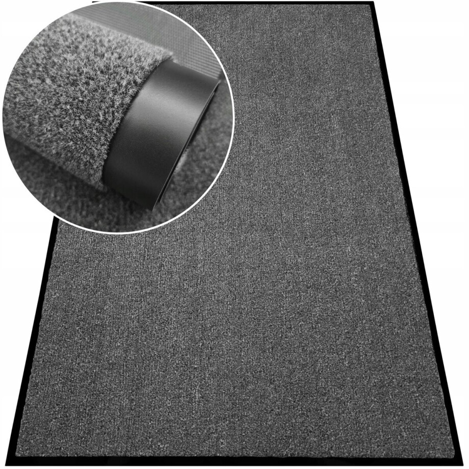 Deurmat woonkamer 40x60 cm - Antislip, PVC onderkant, Grijs afbeelding 1