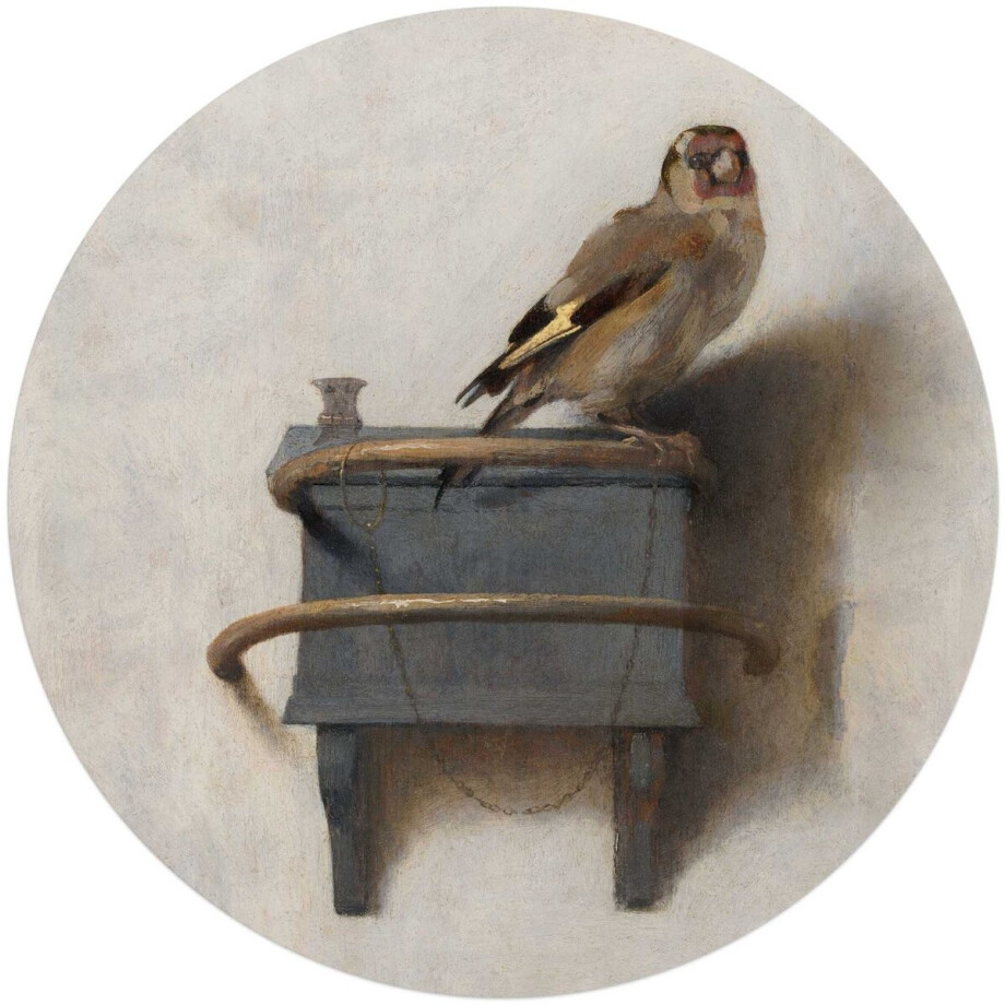Plexiglasschilderij Carel Fabritius Het Puttertje - Ø 70 - Acrylglas - REINDERS afbeelding 1