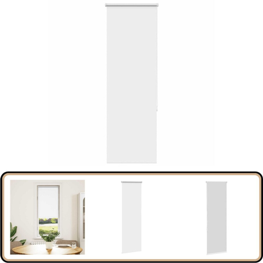 vidaXL Verduisterend Rolgordijn 40x150cm Wit Rolgordijn - Verduisterend - Privacy - Lichtregeling - Woonkamer afbeelding 1