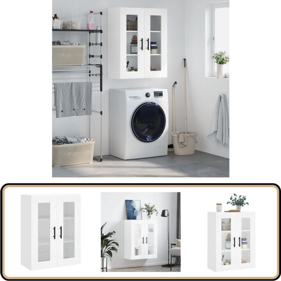 vidaXL Hangkast 69,5x34x90 cm wit afbeelding 1