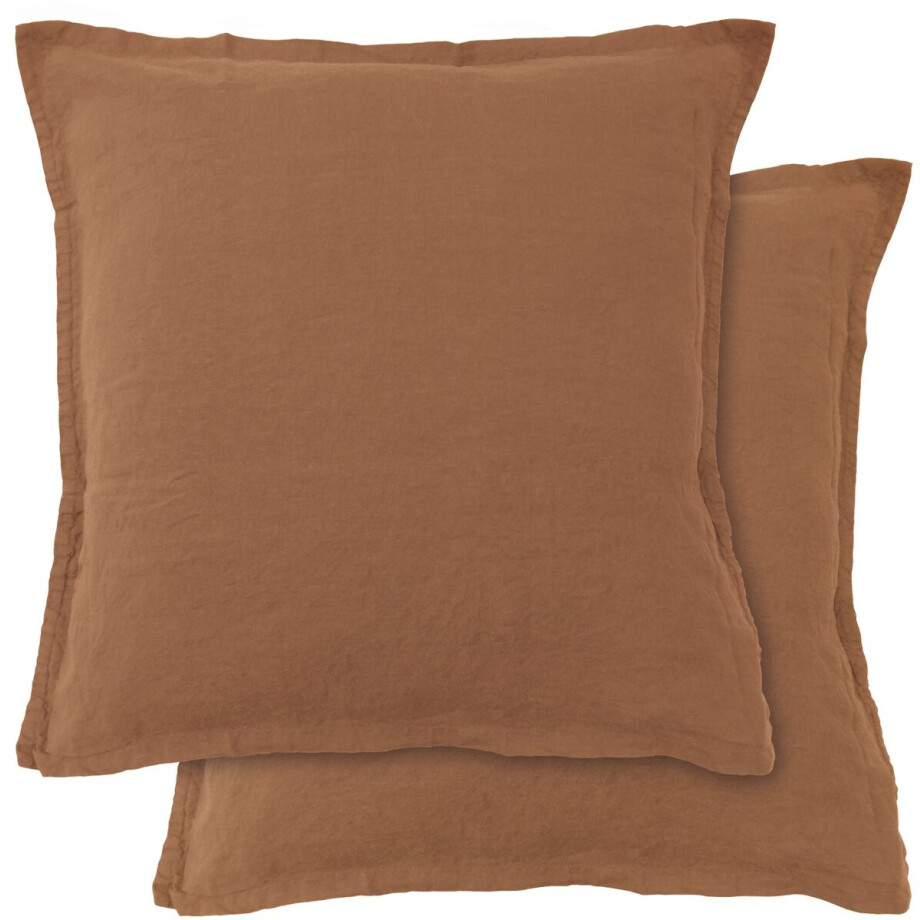 Matt & Rose Set Kussenslopen Ecorce - (2x) 65 x 65 cm - 100% Linnen Matt & Rose Set Kussenslopen Ecorce - (2x) 65 x 65 cm - 100% Linnen afbeelding 1
