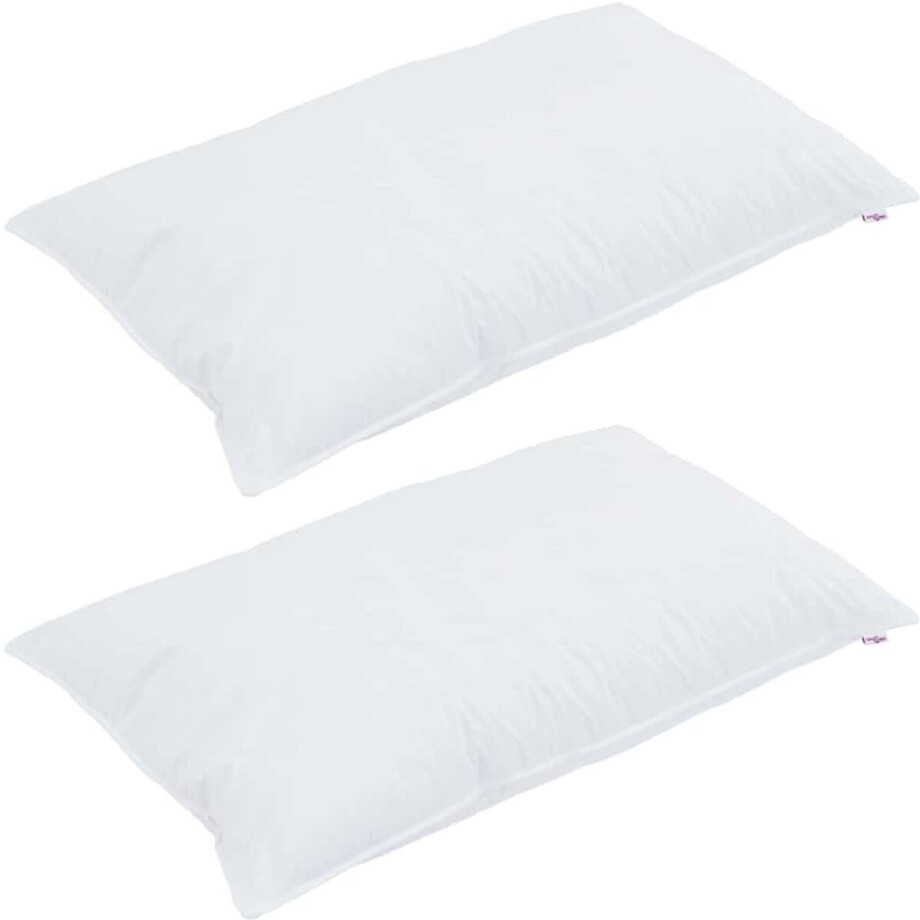 vidaXL - Dekbed - met - Kussens - met - kussen - 3 - pcs - Wit - Microvezel afbeelding 1