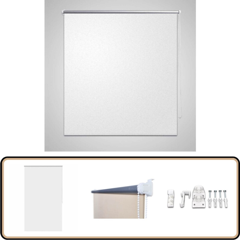 vidaXL Rolgordijn Verduisterend - 80x175 cm - Wit Rolgordijnen - Verduisterend - Blackout - Zonwering - Slaapkamerdecoratie vidaXL Rolgordijn Verduisterend - 80x175 cm - Wit Rolgordijnen - Verduisterend - Blackout - Zonwering - Slaapkamerdecoratie afbeelding 1