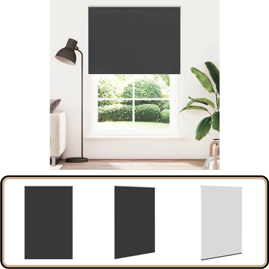 vidaXL Rolgordijn - Verduisterend - 150x230 cm - Zwart Rolgordijn - Blackout Gordijnen - Verduisterend Gordijn - Kamer Decoratie - Woonkamer Gordijn afbeelding 1