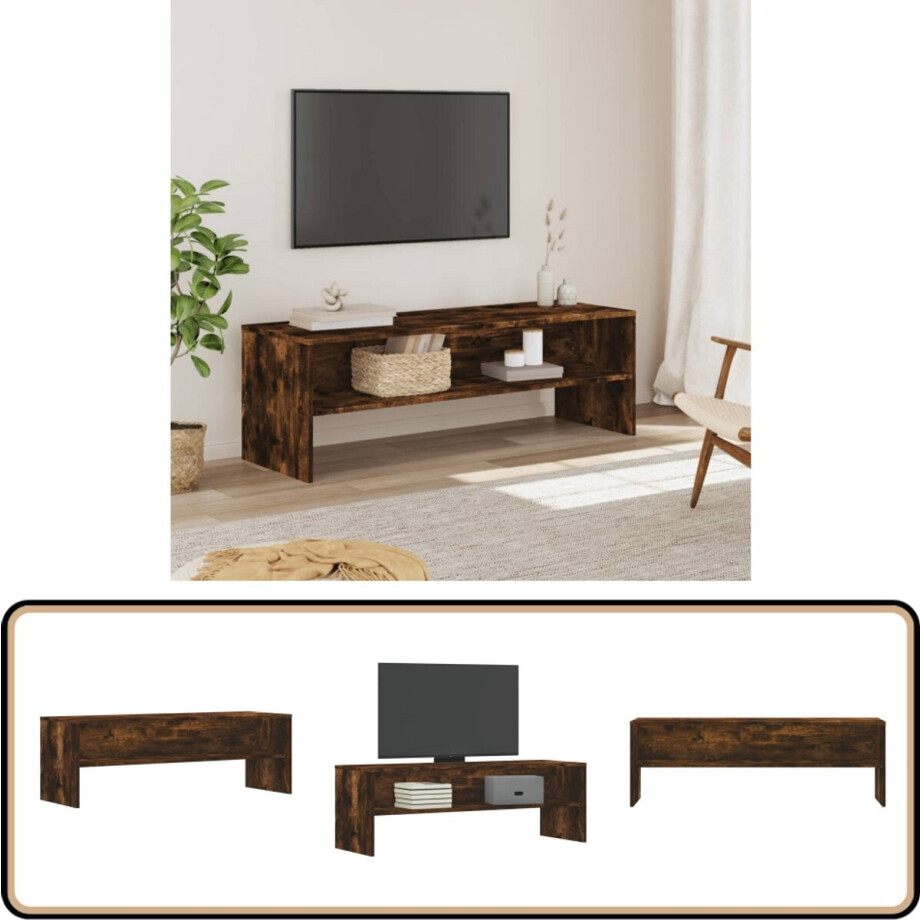 vidaXL Tv-meubel - 120x40x40 cm - Gerookt Eiken Tv-meubel - Tv-meubelen - Tv-meubel - Tv-meubelen afbeelding 1