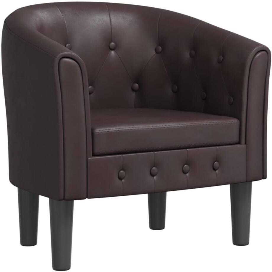 vidaXL - Kuipstoel - kunstleer - bruin afbeelding 1