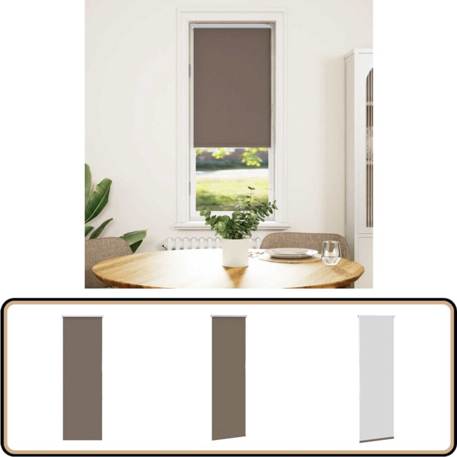 vidaXL Rolgordijn - Verduisterend - Koffie - 45x130 cm Rolgordijn - Verduisterend - Koffie Kleur - Kamer Decoratie - Woon Accessoires afbeelding 1
