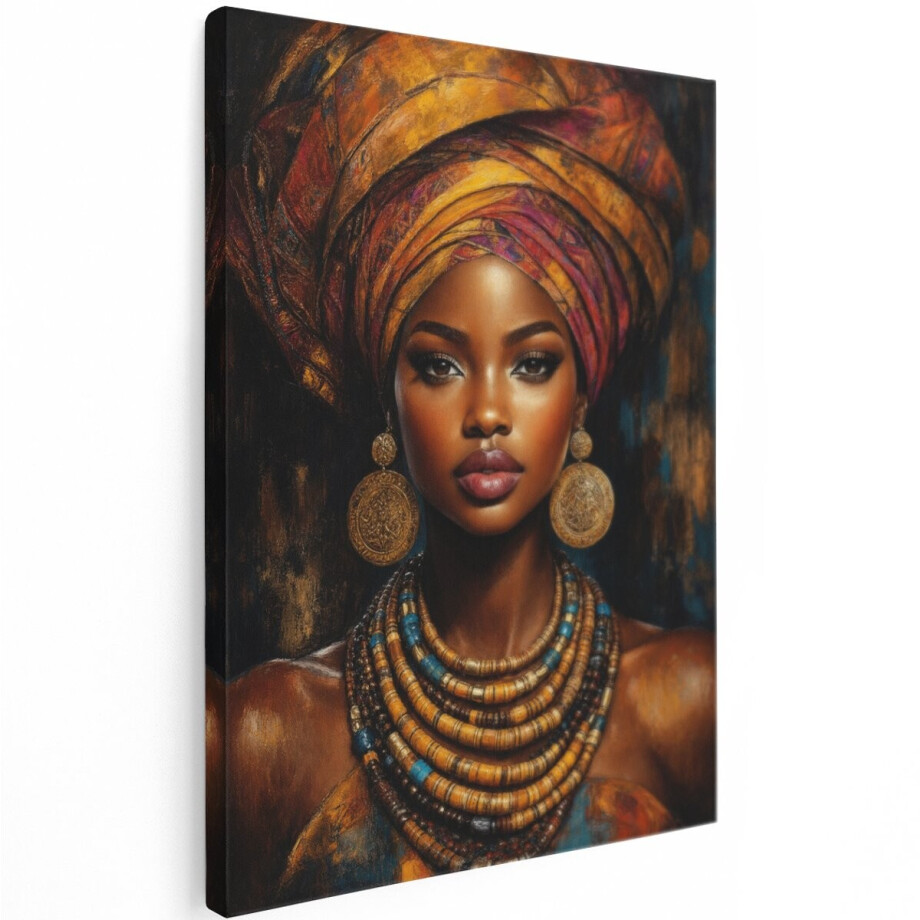 Artaza Canvas Schilderij Afrikaanse Vrouw Met Tulband - Abstract Portret - 30x40 cm - Klein - Wanddecoratie Woonkamer - Schilderijen - Muurdecoratie Artaza Canvas Schilderij Afrikaanse Vrouw Met Tulband - Abstract Portret - 30x40 cm - Klein - Wanddecoratie Woonkamer - Schilderijen - Muurdecoratie afbeelding 1