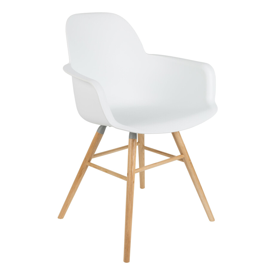 Zuiver Eetkamerstoel 'Albert Kuip' Met armleuning, PP en essen, kleur Wit Zuiver Eetkamerstoel 'Albert Kuip' Met armleuning, PP en essen, kleur Wit afbeelding 1