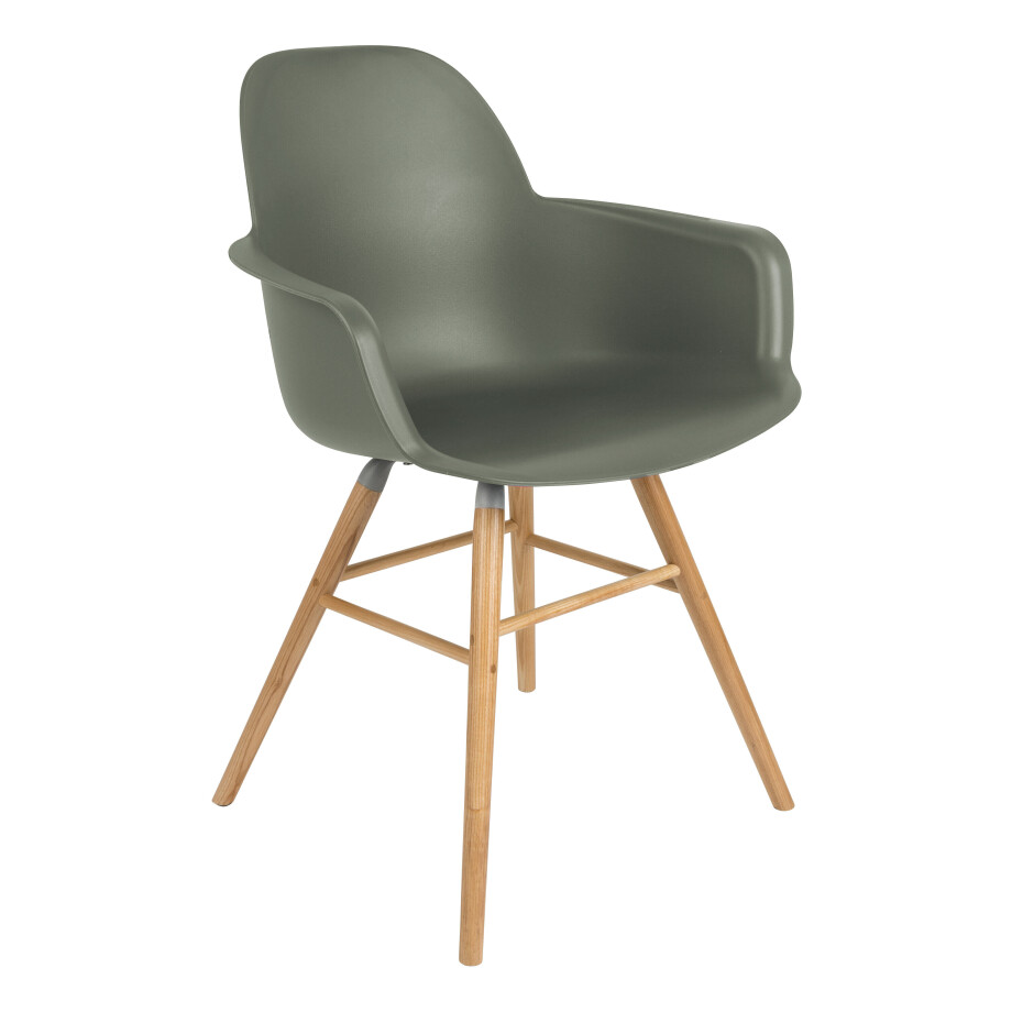Zuiver Eetkamerstoel 'Albert Kuip' Met armleuning, PP en essen, kleur Groen Zuiver Eetkamerstoel 'Albert Kuip' Met armleuning, PP en essen, kleur Groen afbeelding 1