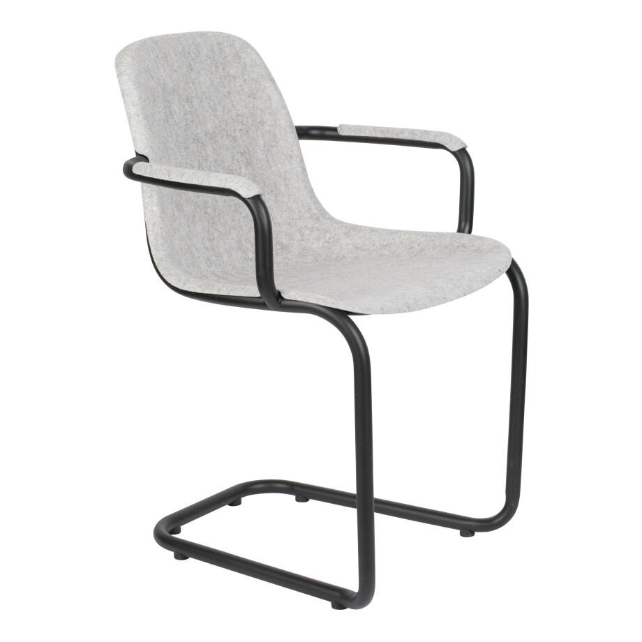 Zuiver Eetkamerstoel 'Thirsty' Met armleuning, Gerecycled PET, kleur Lichtgrijs Zuiver Eetkamerstoel 'Thirsty' Met armleuning, Gerecycled PET, kleur Lichtgrijs afbeelding 1