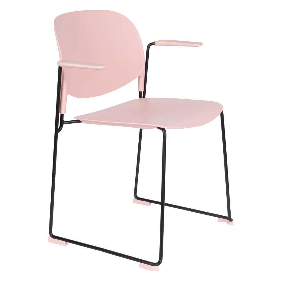 ZILT Eetkamerstoel 'Simon' met armleuning, kleur Roze ZILT Eetkamerstoel 'Simon' met armleuning, kleur Roze afbeelding 1