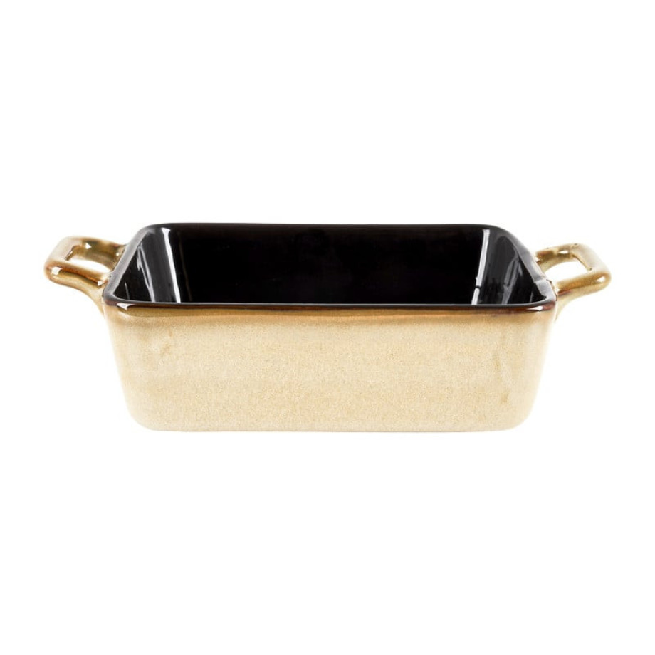 Ovenschaal met grepen - beige - 24x15x6 cm afbeelding 