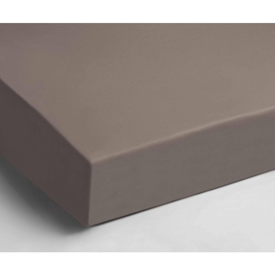 Papillon - Hoeslaken - Velours - 180 x 200 cm - Taupe afbeelding 1