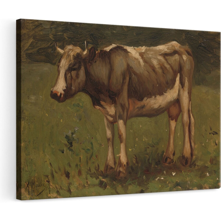 Artaza Canvas Schilderij Koe - 120x80 cm - Groot - Wanddecoratie Dieren - Muurdecoratie Landschap - Schilderijen Op Canvas Natuur afbeelding 1