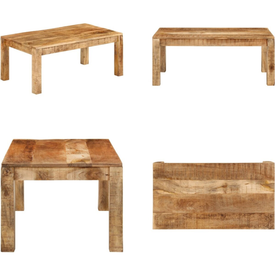 vidaXL - Salontafel - 100x55x40 - cm - massief - mangohout vidaXL - Salontafel - 100x55x40 - cm - massief - mangohout afbeelding 1